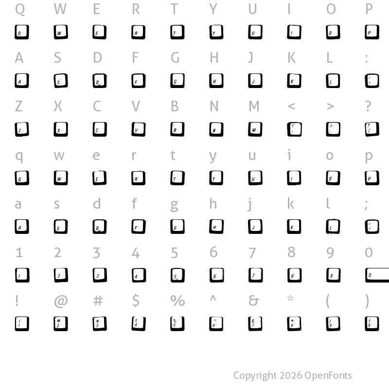 Character Map of Carpal Tunnel Regular