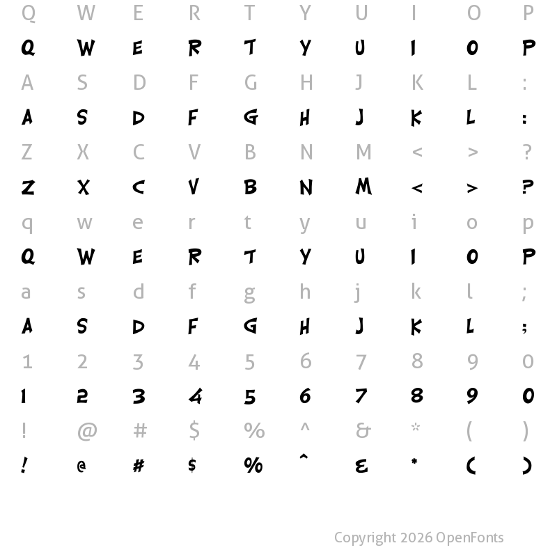 Character Map of CarrickGroovy Regular