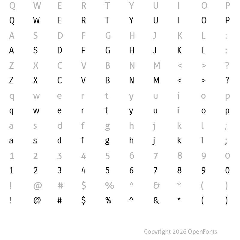 Character Map of Carrois Gothic Regular