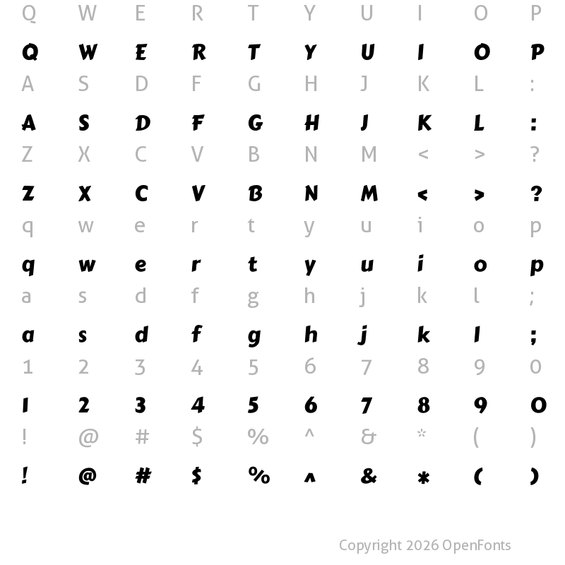 Character Map of Carter One Regular