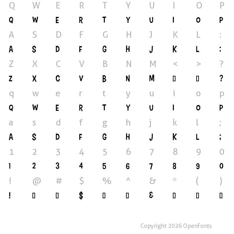 Character Map of Carton Six Regular