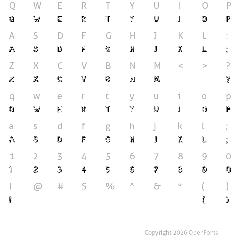 Character Map of Cartoonish Regular
