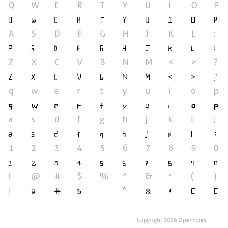 Character Map of Carve Your Table Regular