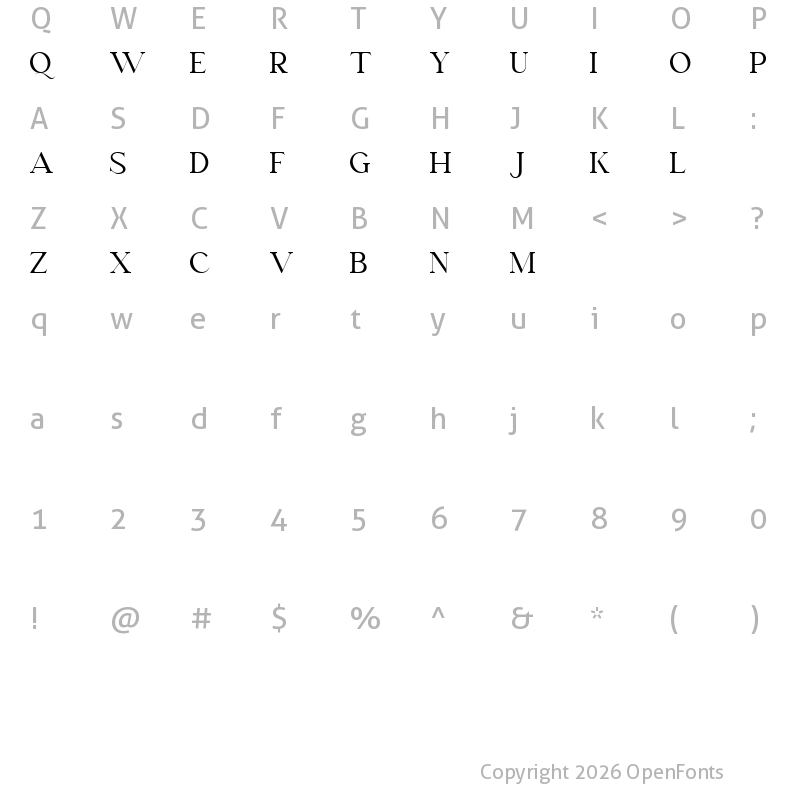 Character Map of cary DEMO Regular