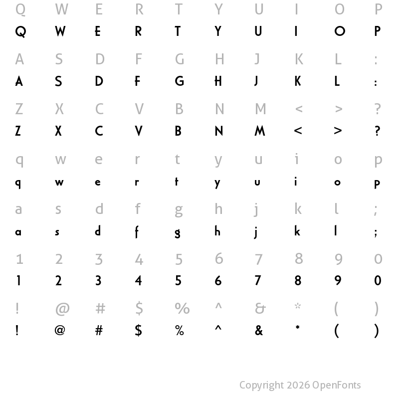 Character Map of Casablanca URW Medium