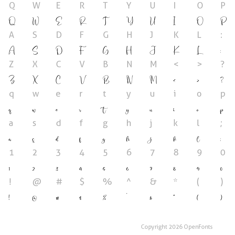 Character Map of casandra belinda Regular