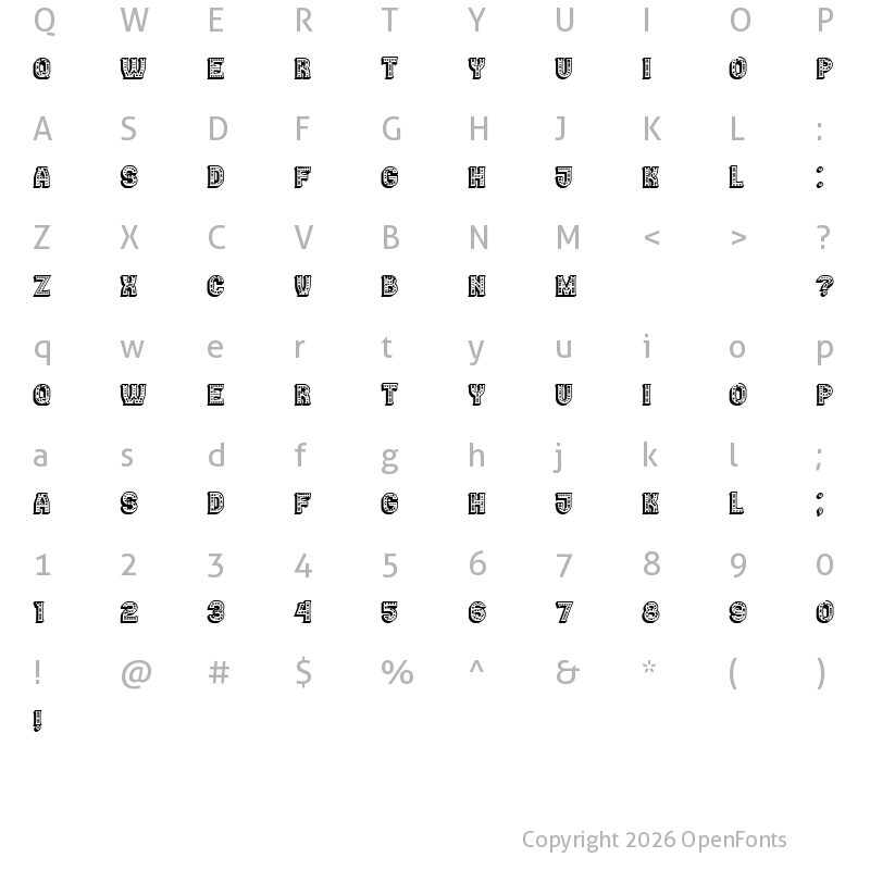 Character Map of Casino 3D Marquee Regular