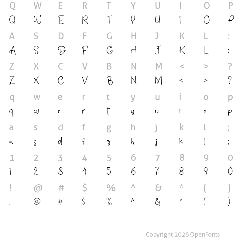 Character Map of Casiore Regular