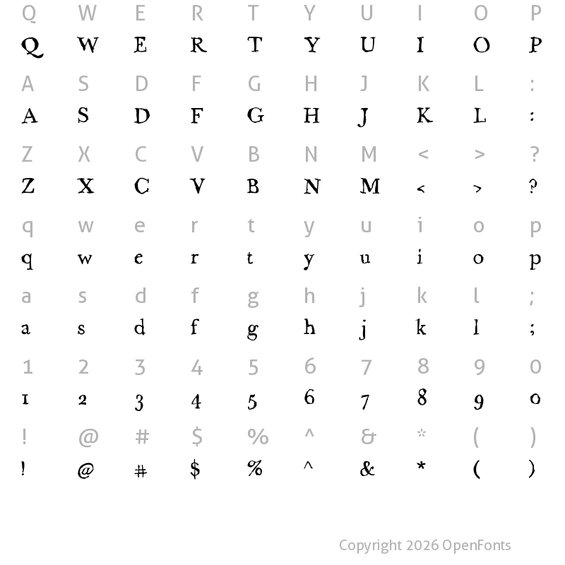 Character Map of Caslame Roman