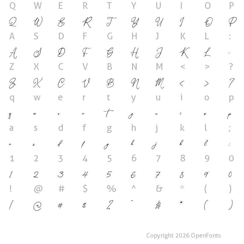 Character Map of Casterdam Belatica Regular