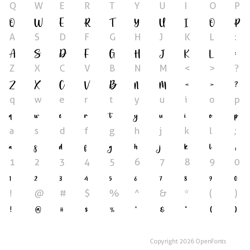 Character Map of Castillem Regular