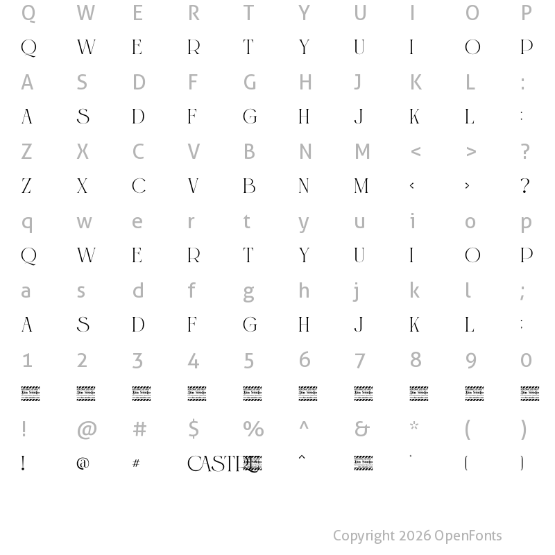 Character Map of Castre Personal Use Regular