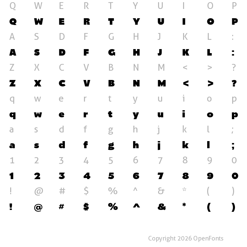 Character Map of Catalpa Extrabold