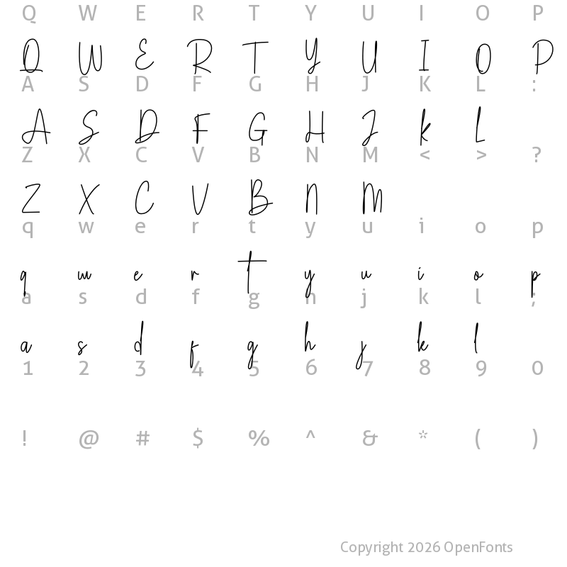 Character Map of Catania Regular