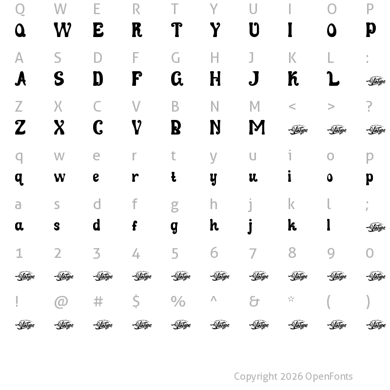 Character Map of Catie Jack Demo Regular