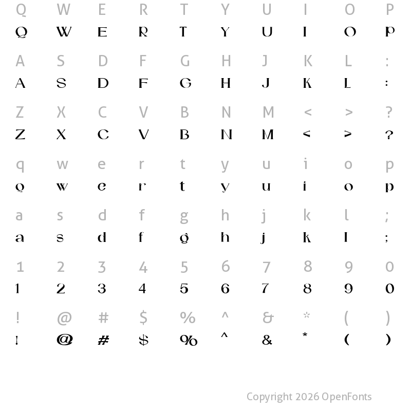 Character Map of Catilde Regular