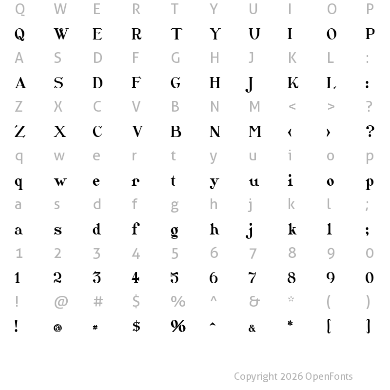 Character Map of CatShop Regular