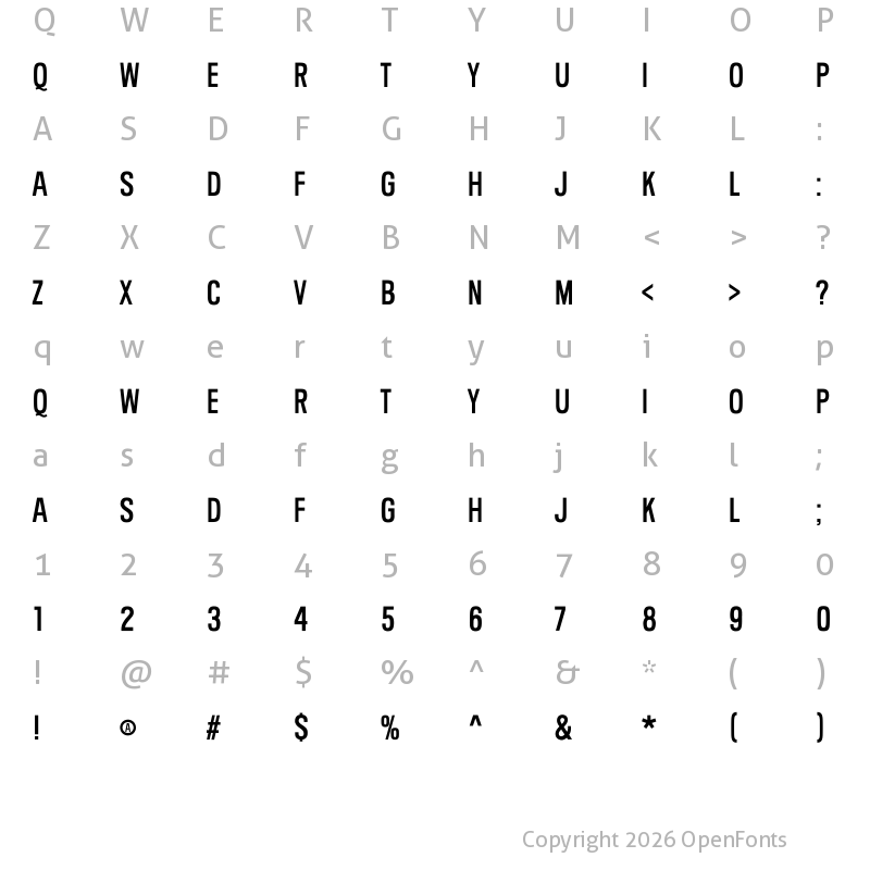 Character Map of Caver Pitalsal Regular
