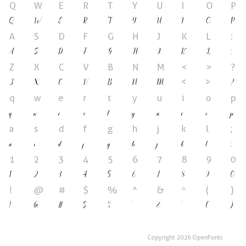 Character Map of Cavergiz Duo Script