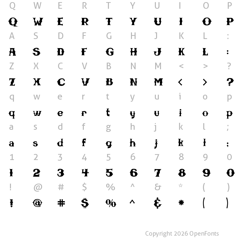 Character Map of CBGBFontSolid Regular