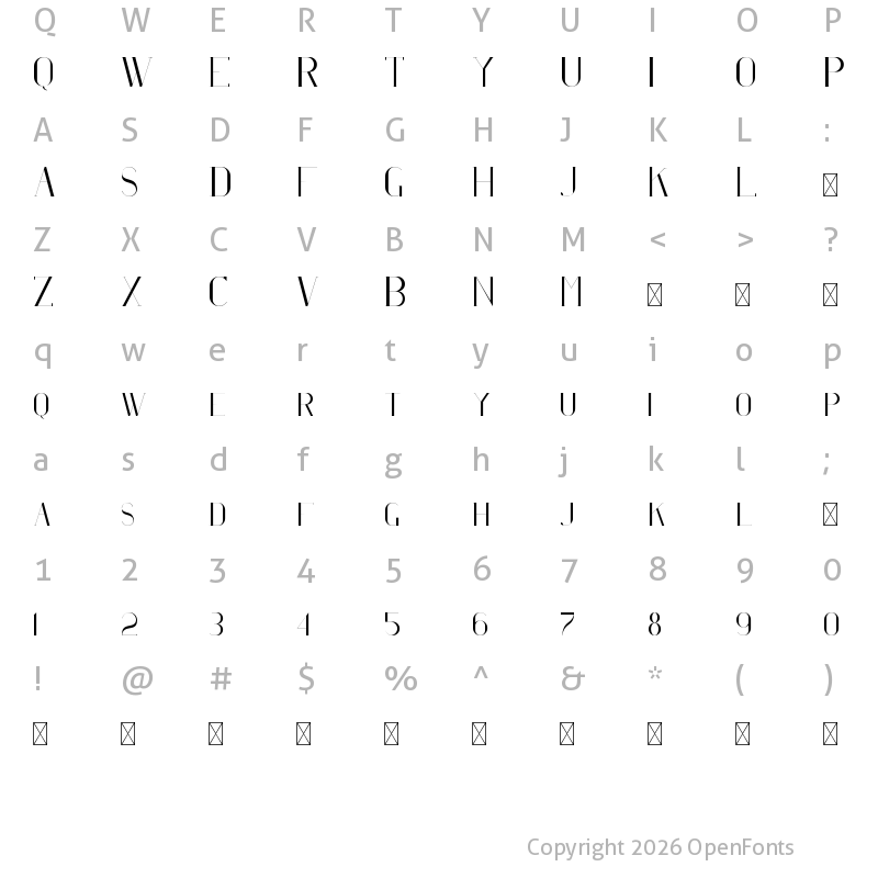 Character Map of CC Afterglow Regular