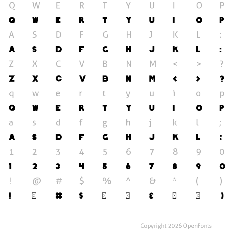 Character Map of CC-Fat-Regular Regular