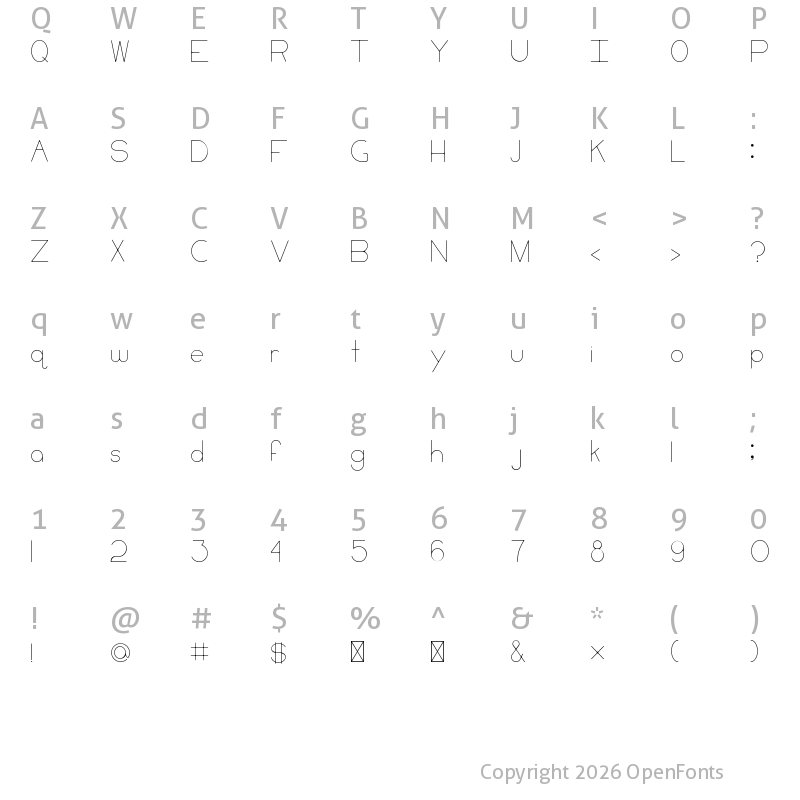 Character Map of CC Keni Regular