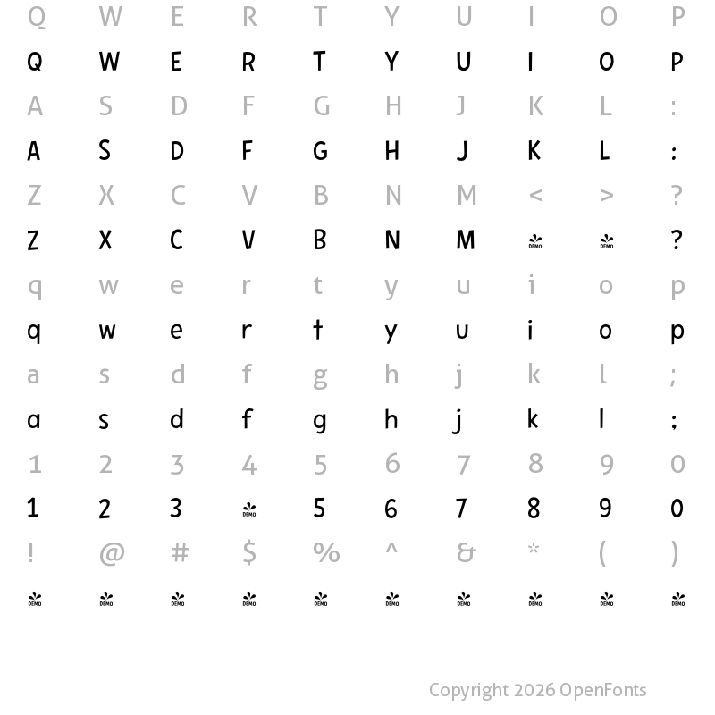 Character Map of CCHeroSandwichPro Light Regular