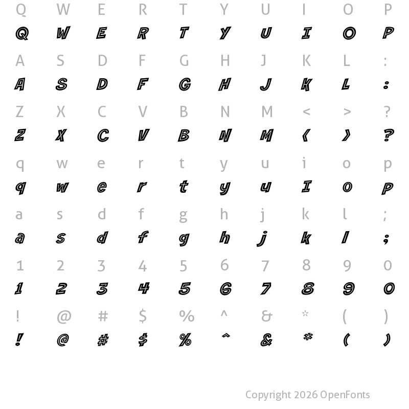 Character Map of CCSmashInline Regular
