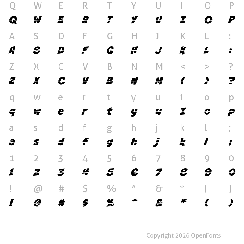 Character Map of CCSmashSlice Regular