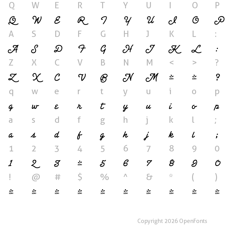 Character Map of CCSpaghettiWestern Swash Regular