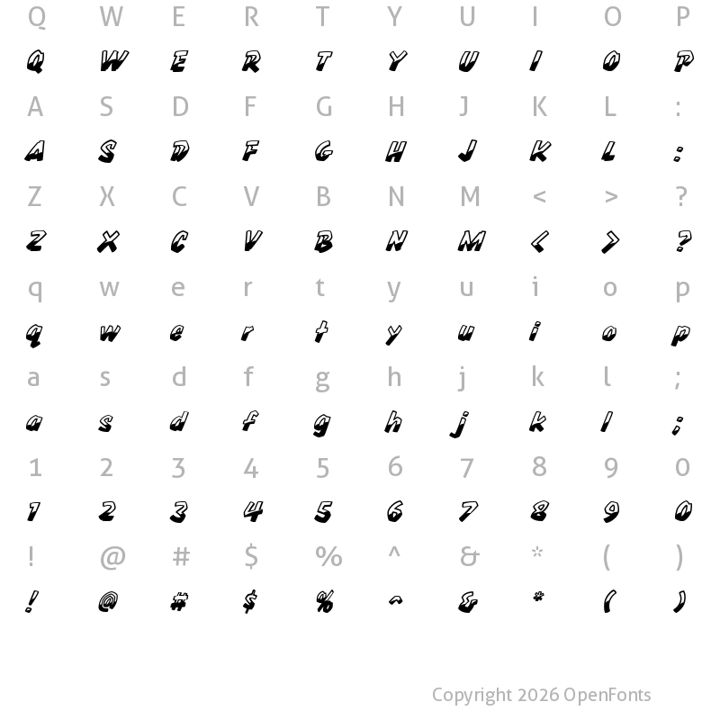 Character Map of CCThrillsFlipW05-Regular Regular