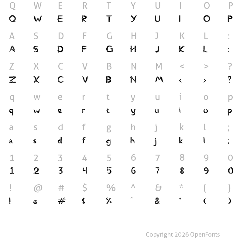 Character Map of Celle Regular