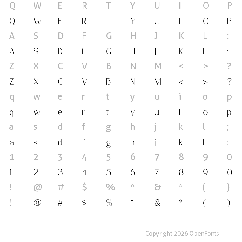 Character Map of Cellga Regular