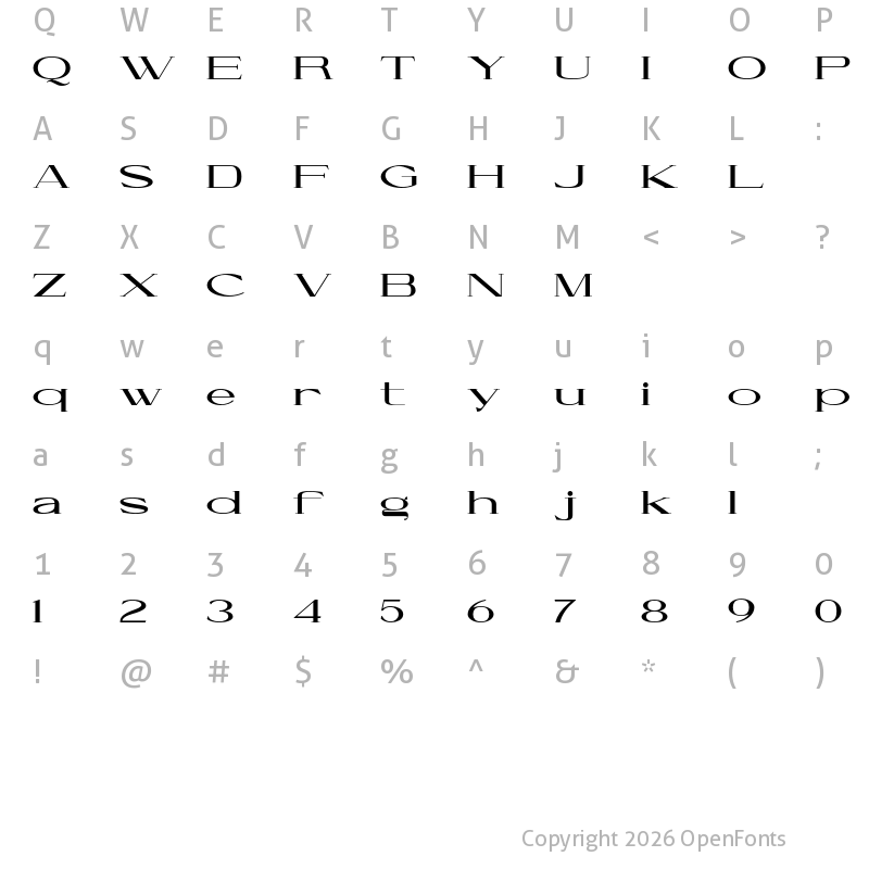 Character Map of Cellofy Black Extra Expanded