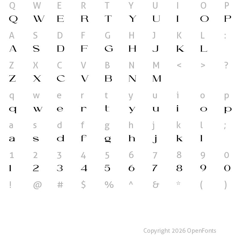 Character Map of Cellofy Bold Expanded