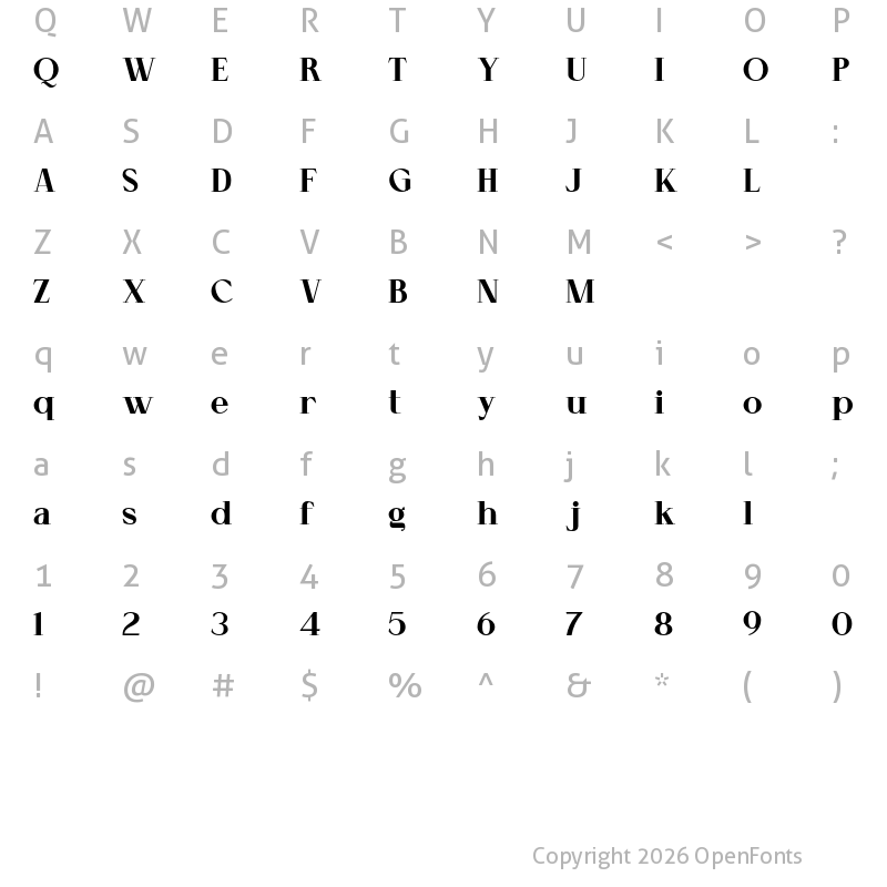 Character Map of Cellofy Extra Black