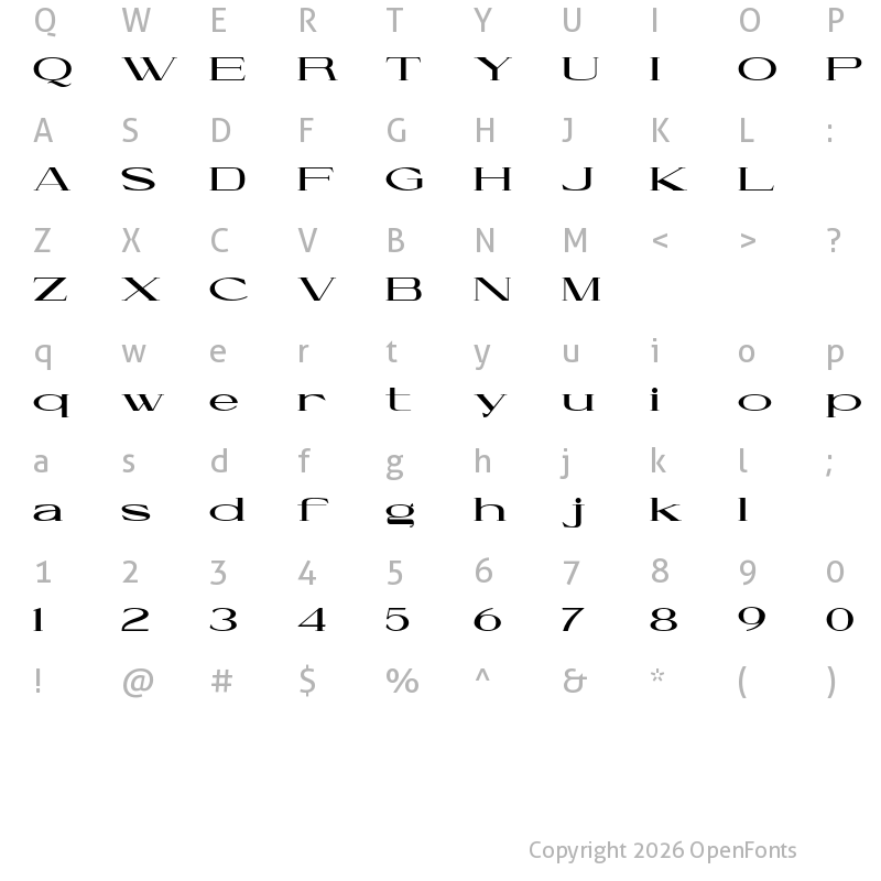 Character Map of Cellofy Extra Black Extra Expanded