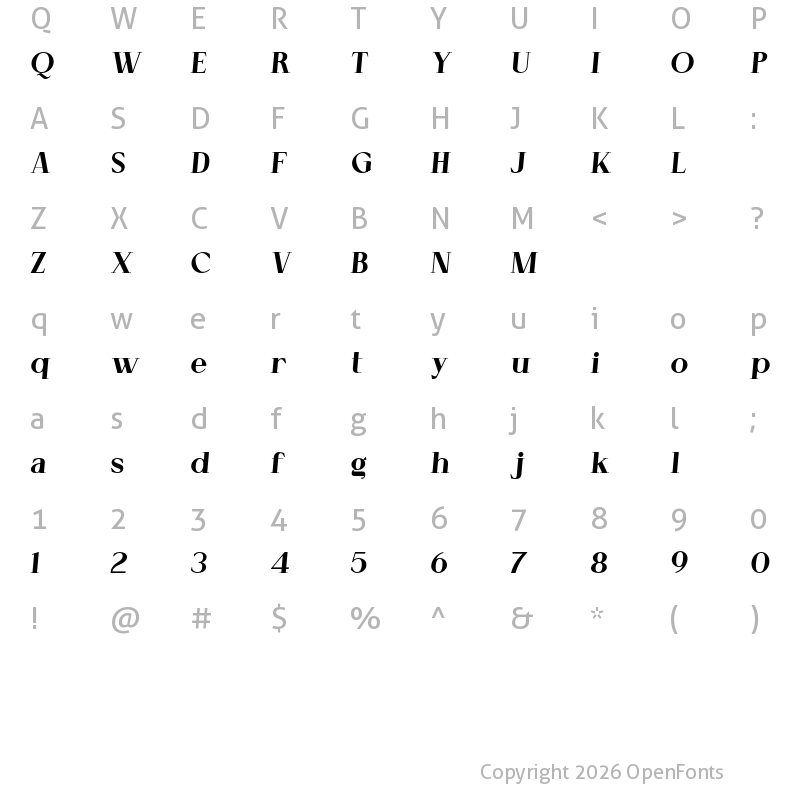 Character Map of Cellofy Extra Black Italic