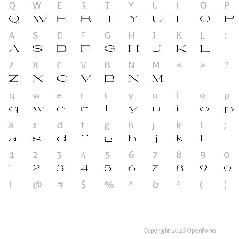 Character Map of Cellofy Extra Expanded