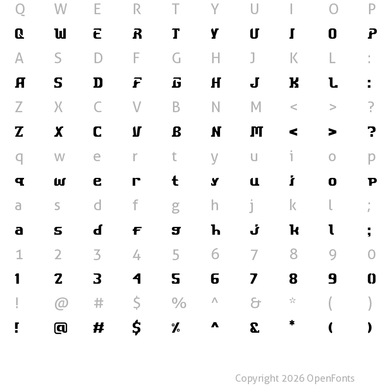 Character Map of Cempaka Regular