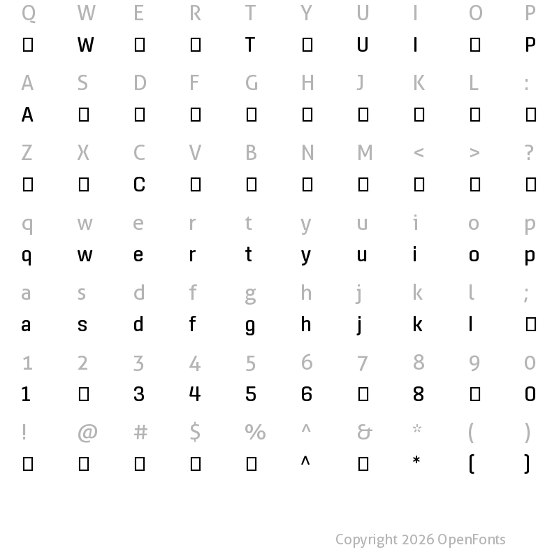 Character Map of Center-Medium ?