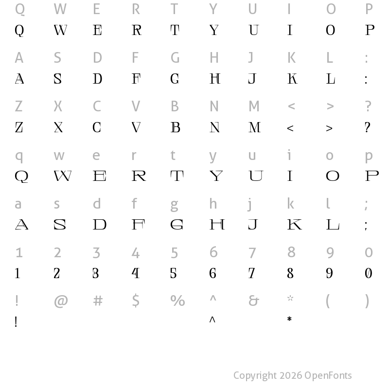 Character Map of Central Display DEMO Expanded