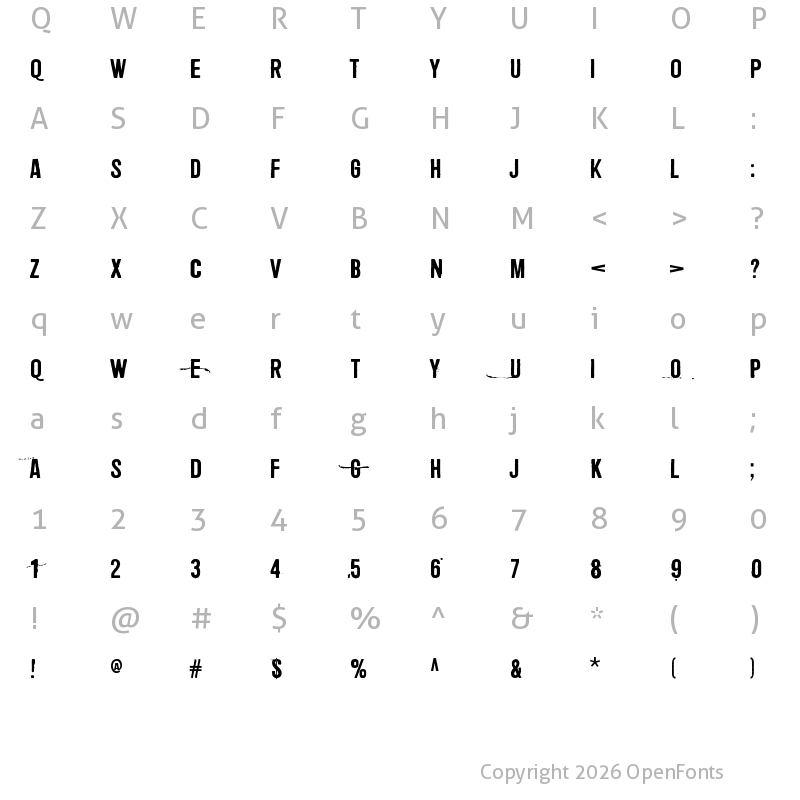 Character Map of Central European Time 05:36 Regular