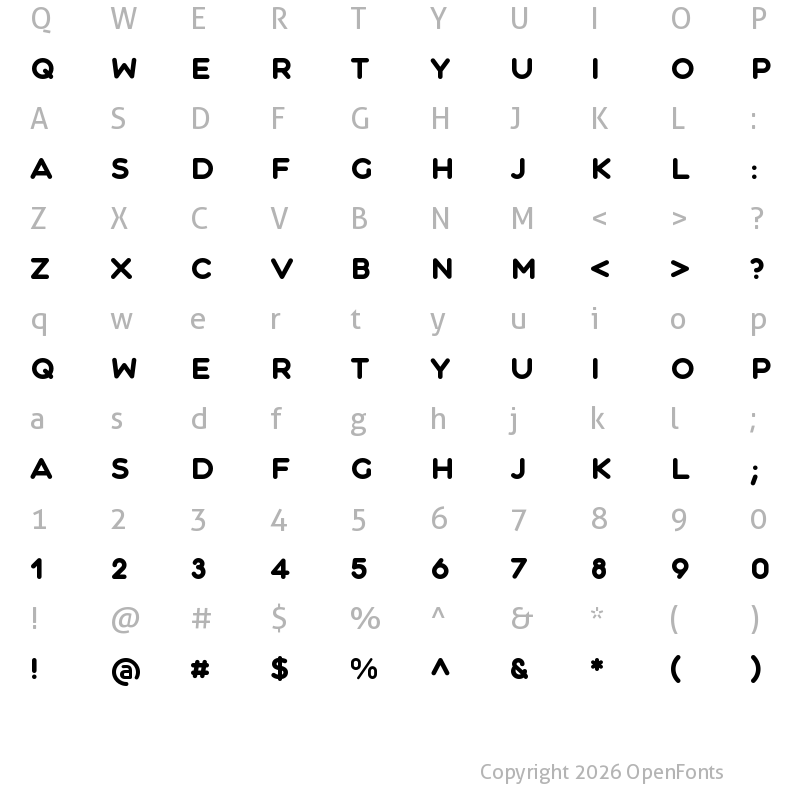 Character Map of CentralW01-Bold Regular
