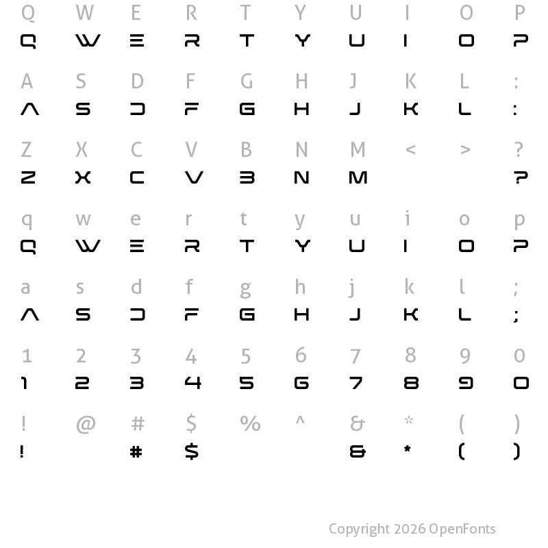 Character Map of Ceoruse Regular