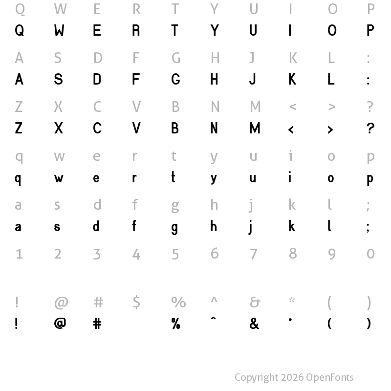 Character Map of Cerbetica Bold