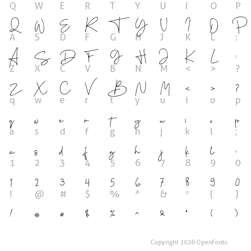 Character Map of Cervanttis Regular