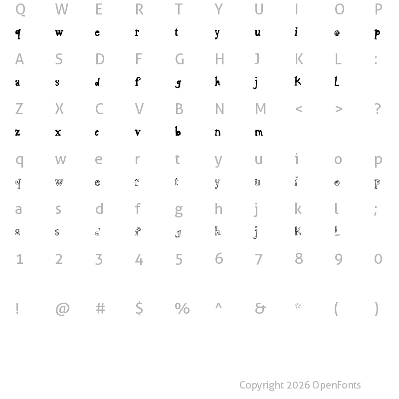Character Map of CF Charlie Regular