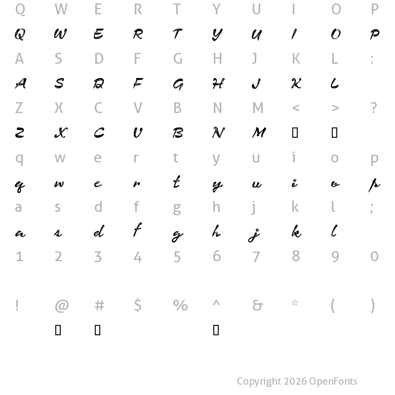 Character Map of CF Expedition Regular
